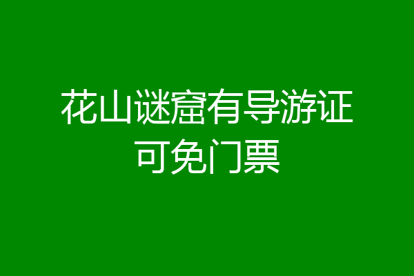 花山谜窟有导游证可免门票