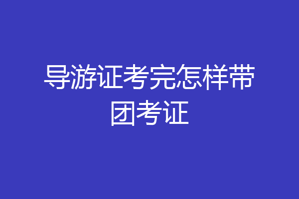导游证考完怎样带团考证