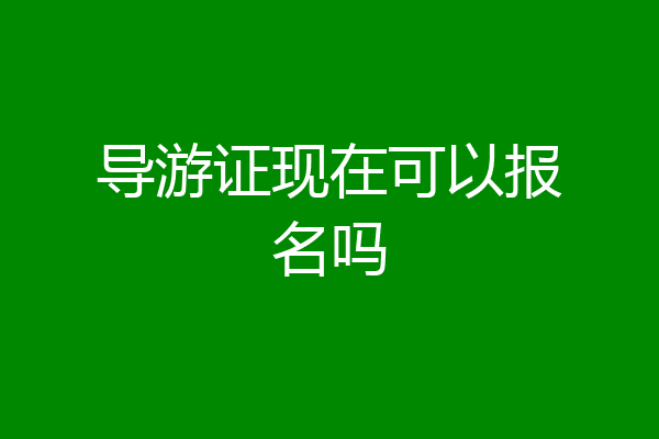 导游证现在可以报名吗