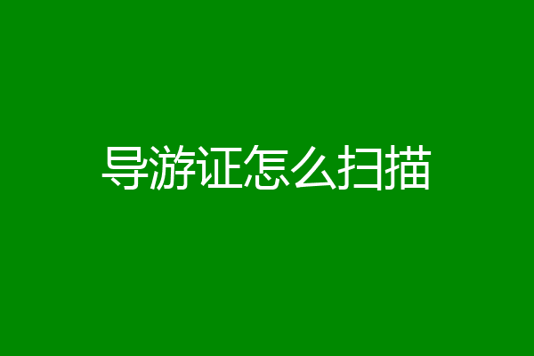导游证怎么扫描