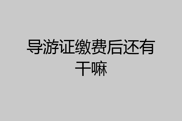 导游证缴费后还有干嘛