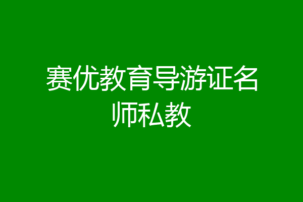 赛优教育导游证名师私教
