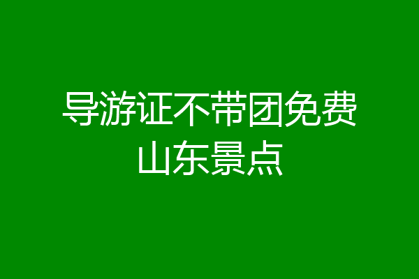导游证不带团免费山东景点