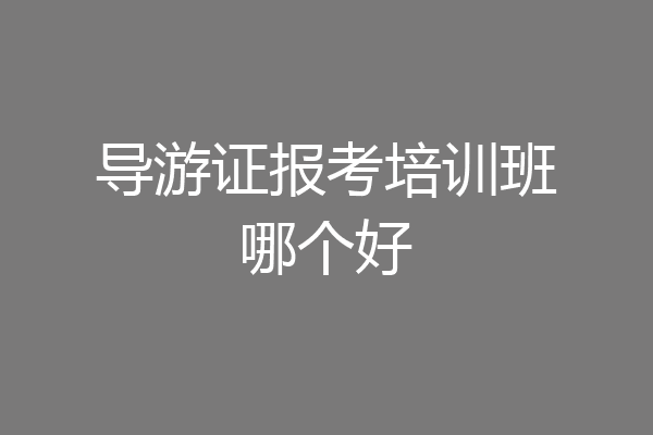 导游证报考培训班哪个好