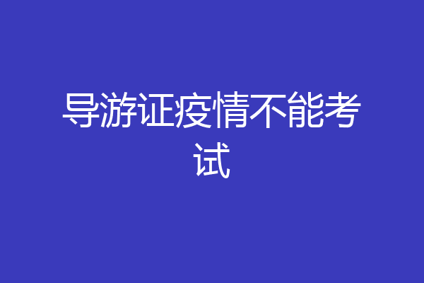 导游证疫情不能考试