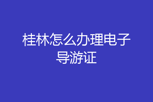 桂林怎么办理电子导游证