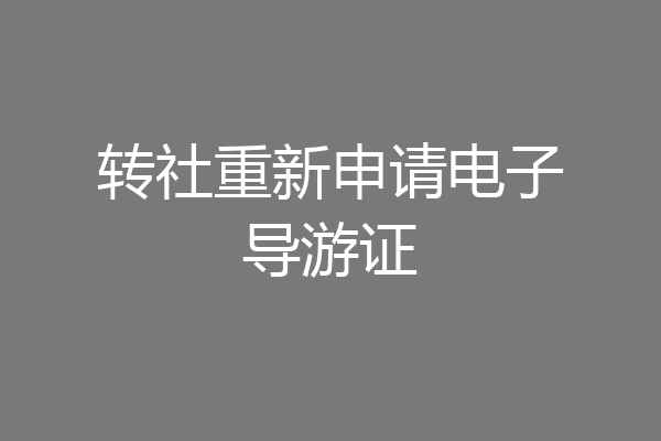 转社重新申请电子导游证
