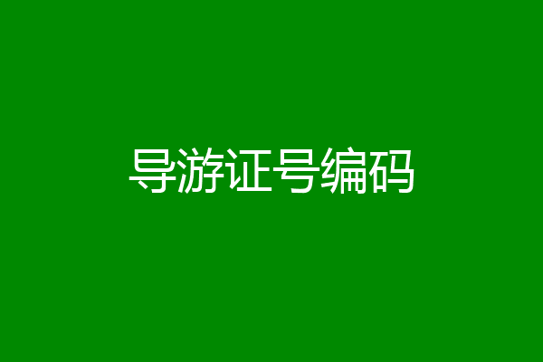 导游证号编码
