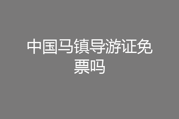 中国马镇导游证免票吗