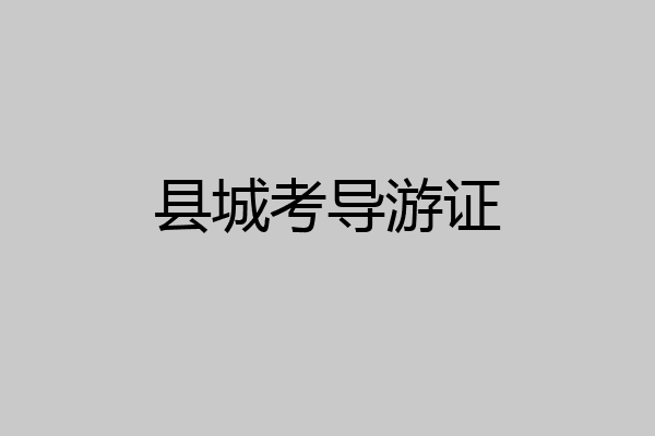 县城考导游证
