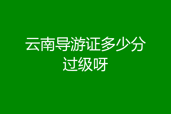 云南导游证多少分过级呀