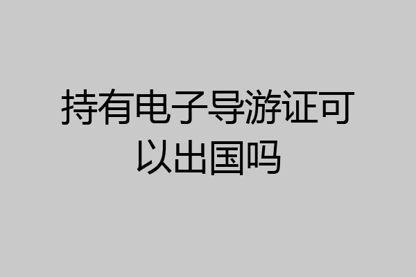 持有电子导游证可以出国吗