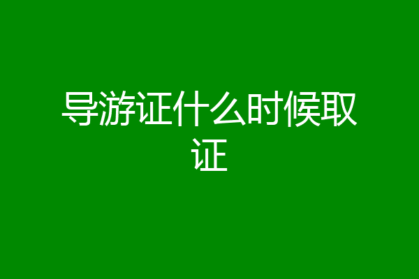 导游证什么时候取证