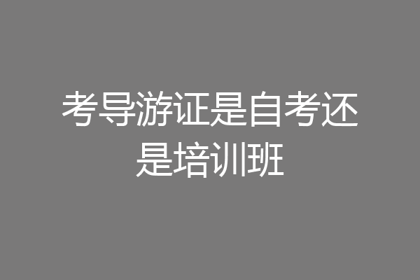 考导游证是自考还是培训班