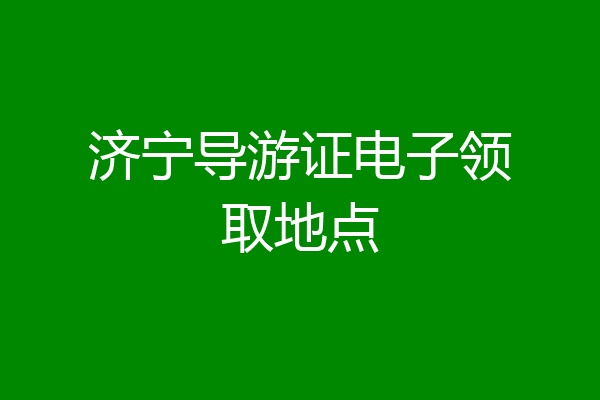 济宁导游证电子领取地点