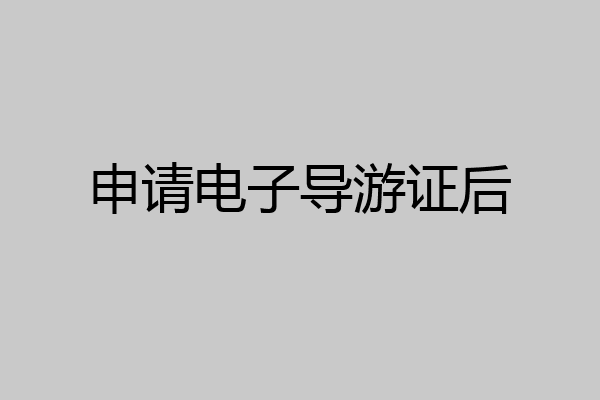 申请电子导游证后