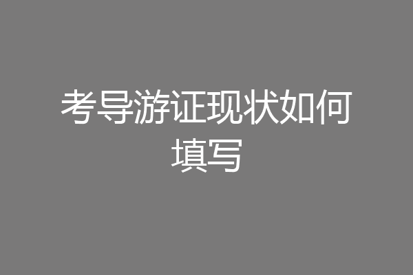 考导游证现状如何填写
