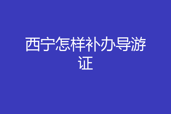 西宁怎样补办导游证