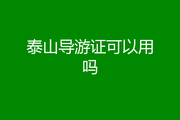 泰山导游证可以用吗