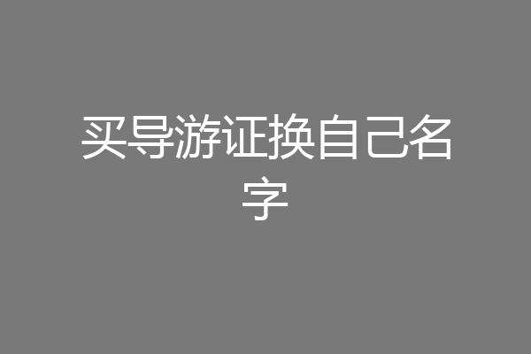 买导游证换自己名字
