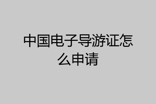 中国电子导游证怎么申请