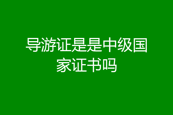 导游证是是中级国家证书吗