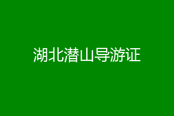 湖北潜山导游证