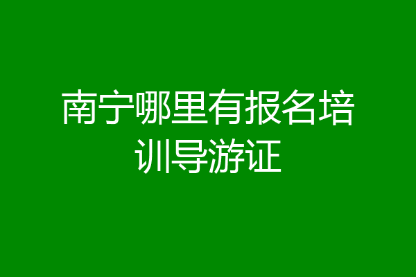 南宁哪里有报名培训导游证