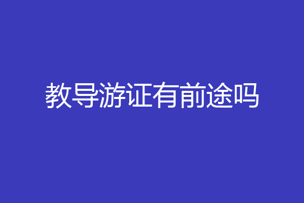 教导游证有前途吗