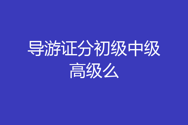 导游证分初级中级高级么