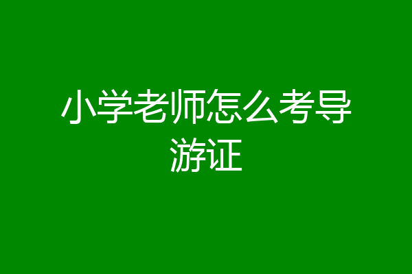 小学老师怎么考导游证