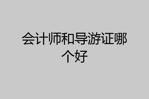 会计师和导游证哪个好