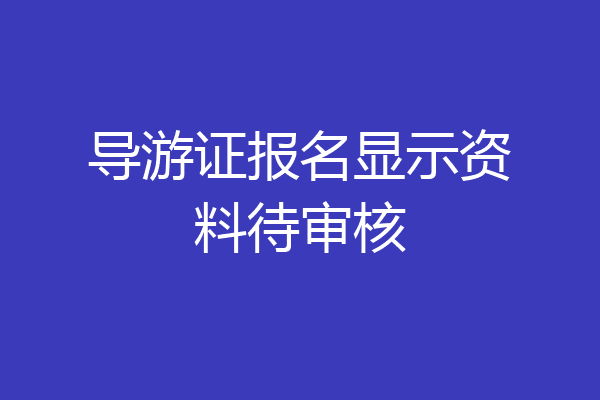 导游证报名显示资料待审核
