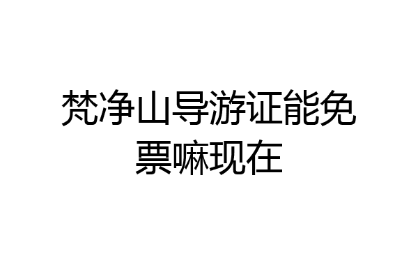 梵净山导游证能免票嘛现在