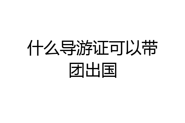 什么导游证可以带团出国