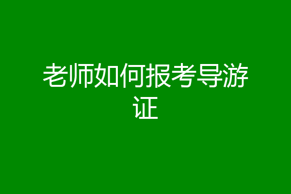 老师如何报考导游证