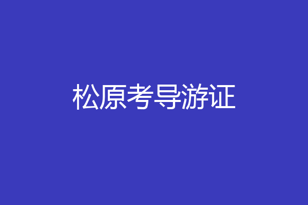 松原考导游证