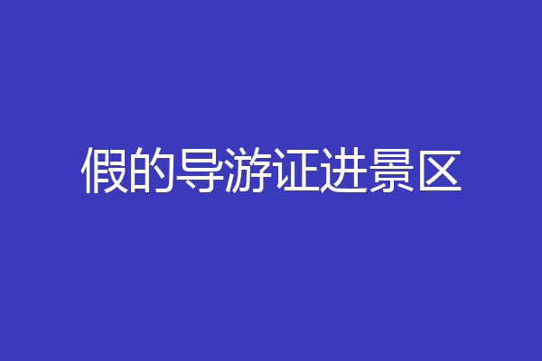 假的导游证进景区