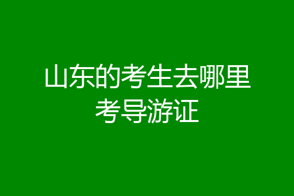 山东的考生去哪里考导游证