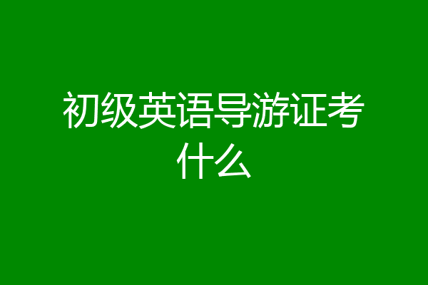 初级英语导游证考什么