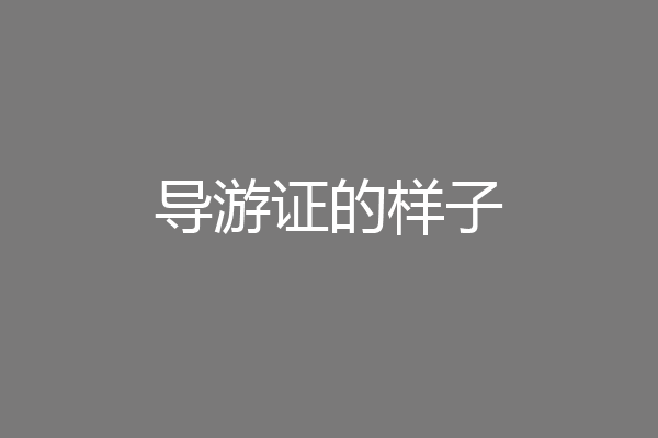导游证的样子