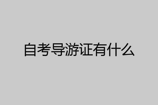 自考导游证有什么
