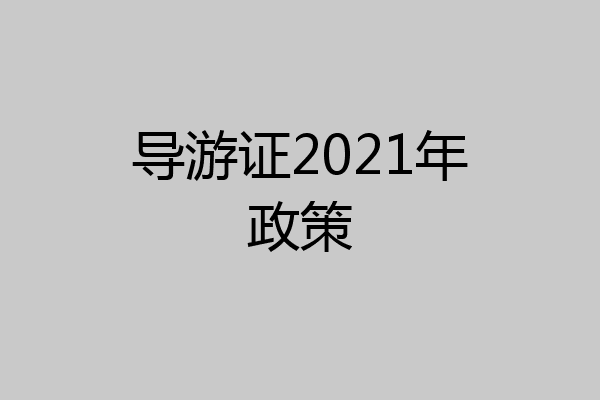 导游证2021年政策