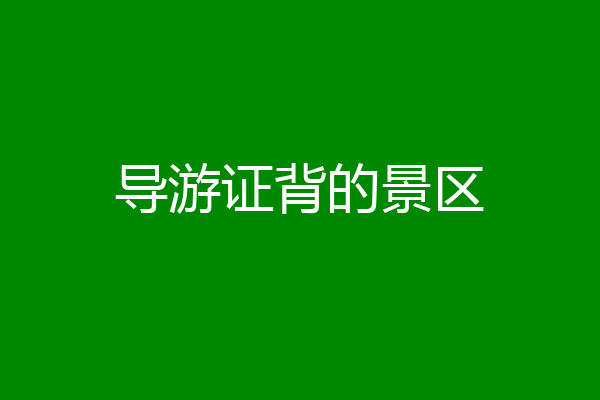 导游证背的景区
