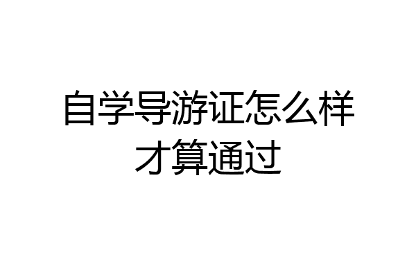 自学导游证怎么样才算通过