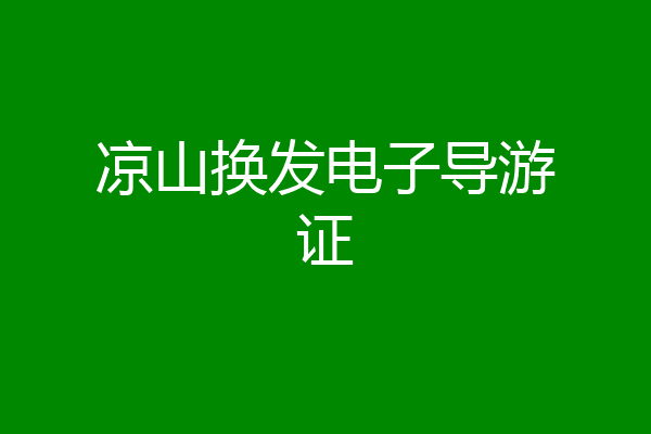 凉山换发电子导游证