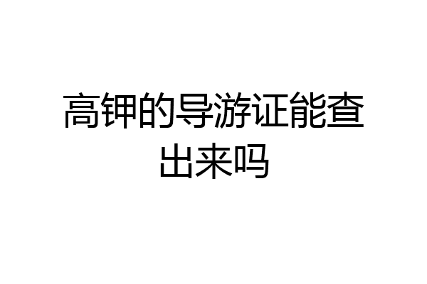 高钾的导游证能查出来吗