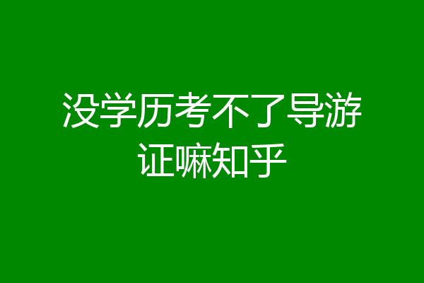 没学历考不了导游证嘛知乎