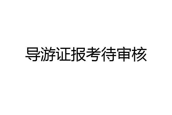 导游证报考待审核