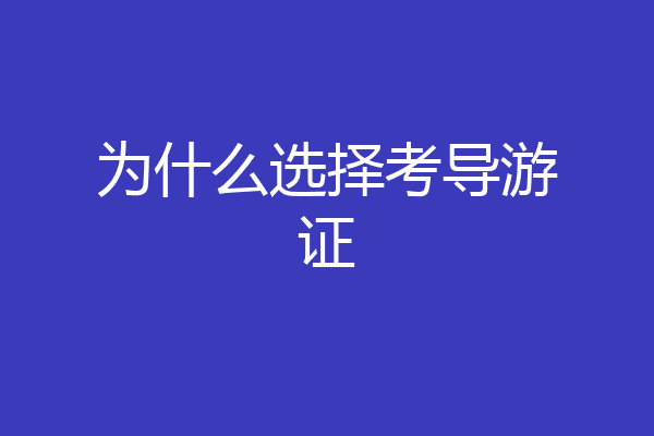 为什么选择考导游证